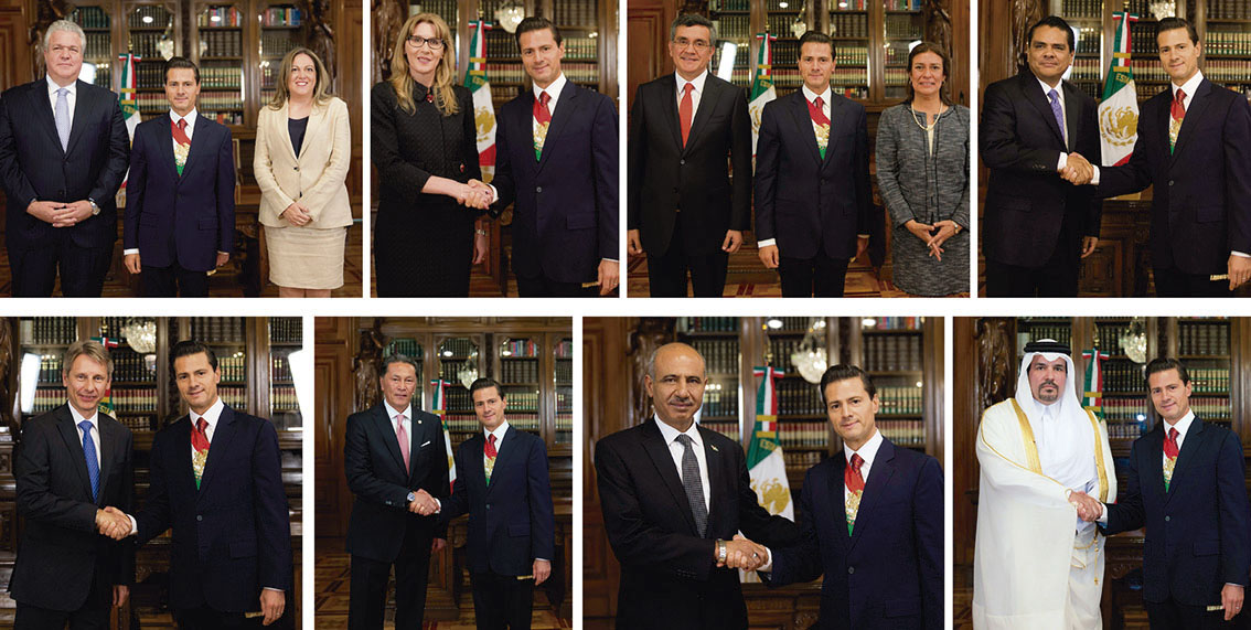 Photo of El Presidente Enrique Peña Nieto recibió las Cartas Credenciales de 19 Embajadores