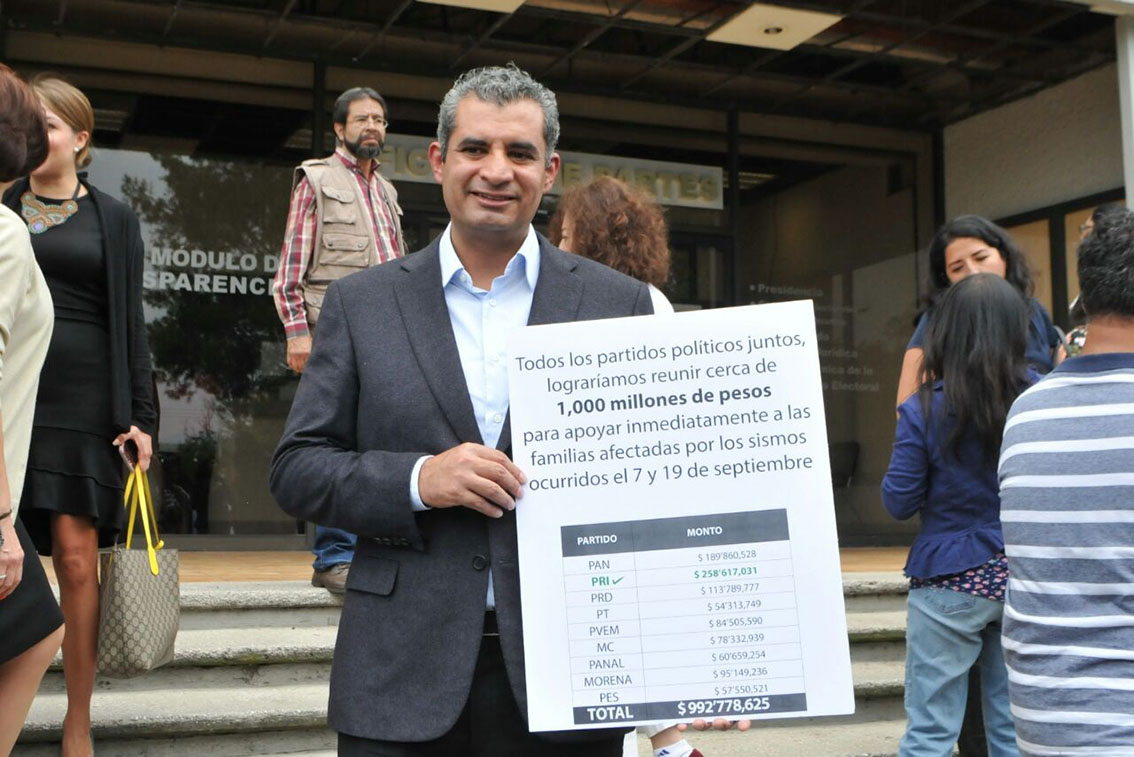 Photo of El PRI propone cero dinero público a los partidos y cero diputados y senadores plurinominales en apoyo a los damnificados y la reconstrucción nacional
