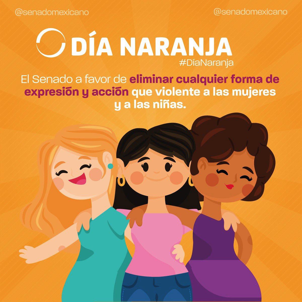 Día Naranja; El Senado a favor de eliminar cualquier forma de expresión y  acción que violente a las mujeres y a las niñas - Revista Macroeconomia