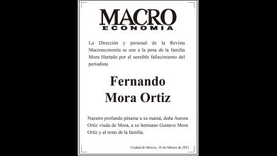 Photo of La Dirección de Macroeconomía se une a la pena de la familia Mora Hurtado por el sensible fallecimiento del periodista Fernando Mora Ortiz