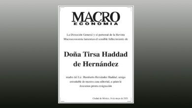 Photo of La Revista Macroeconomía expresa Condolencias al Lic. Humberto Hernández Haddad
