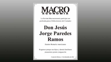Photo of La Revista Macroeconomía participa con profunda pena el fallecimiento del Contador Don Jesús Jorge Paredes Ramos