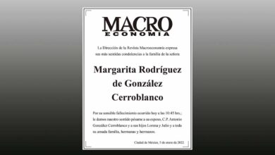 Photo of La Dirección de la Revista Macroeconomía expresa sus más sentidas condolencias a la familia de la señora Margarita Rodríguez de González Cerroblanco