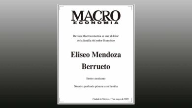 Photo of Revista Macroeconomía se une al dolor de la familia del señor licenciado Eliseo Mendoza Berrueto