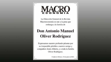 Photo of La Dirección General de la Revista Macroeconomía se une a la pena que embarga a la familia de Don Antonio Manuel Oliver Rodríguez