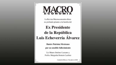 Photo of La Revista Macroeconomía ofrece su profundo pésame a la familia del Ex Presidente de la República Luis Echeverría Álvarez