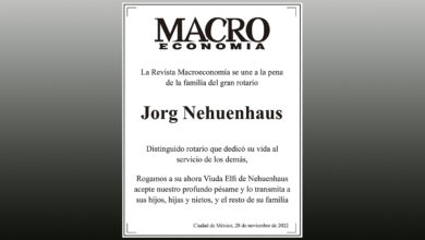 Photo of La Revista Macroeconomía se une a la pena de la familia del gran rotario Jorg Nehuenhaus