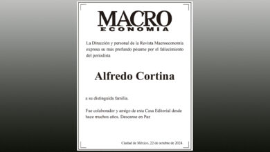 Photo of La Dirección de la Revista Macroeconomía expresa su más profundo pésame por el fallecimiento del periodista Alfredo Cortina